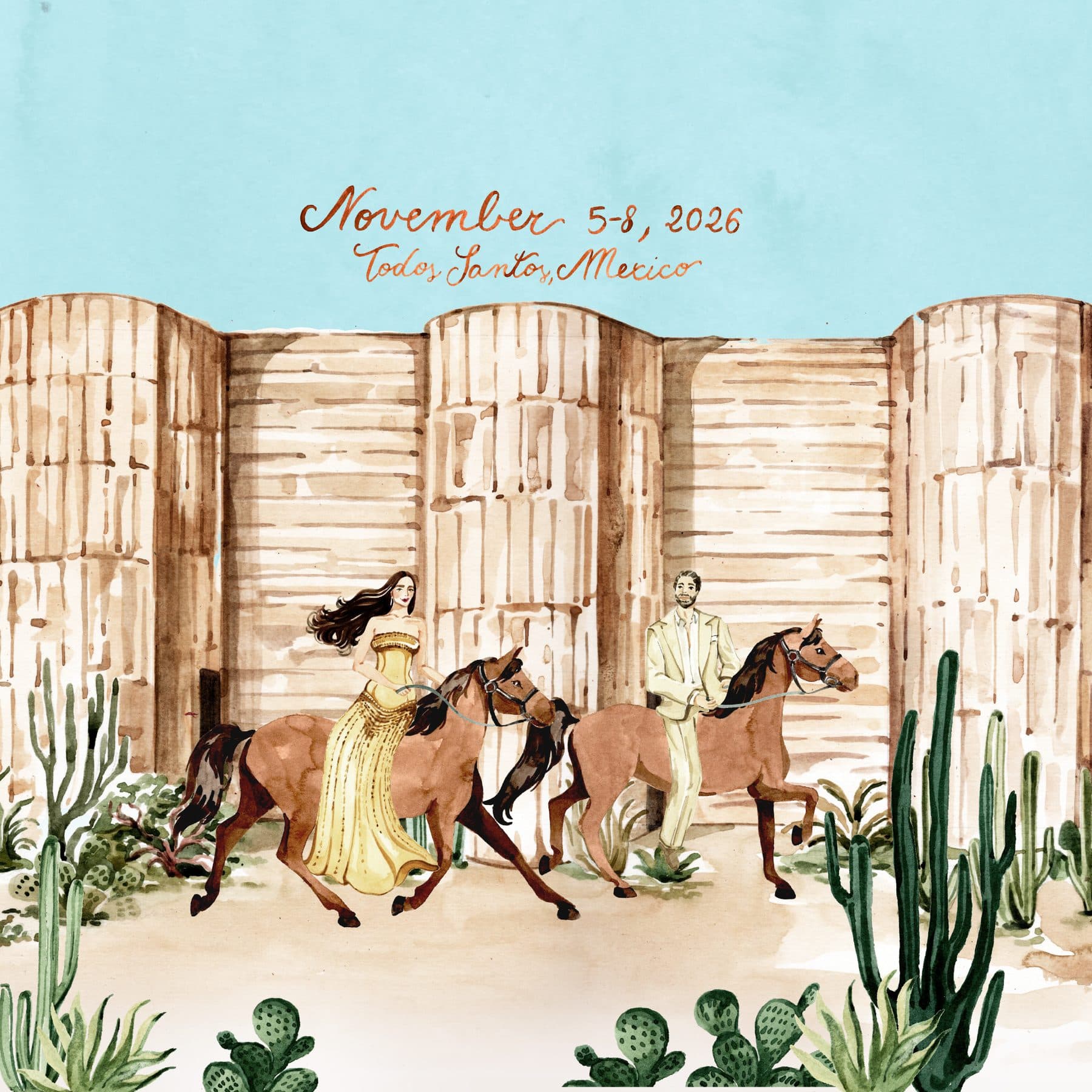 Storyboard illustrato di un save the date IuMi Studio
